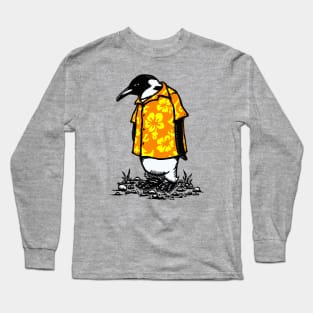 Hawaiian Shirted Penguin Long Sleeve T-Shirt